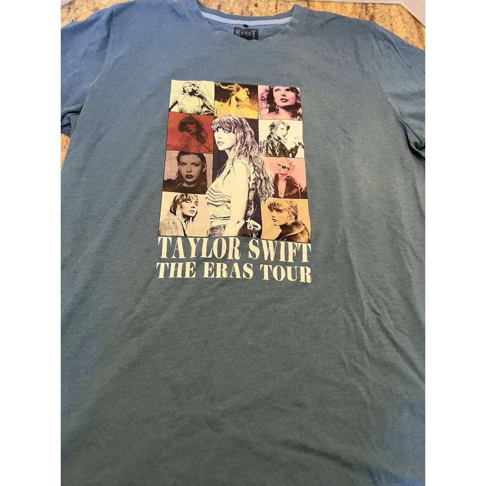 Official Taylor Swift The Eras Tour Blue T-Shirt Size L Multi Photo Tour Dates